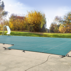 inground pool covered for the off-season